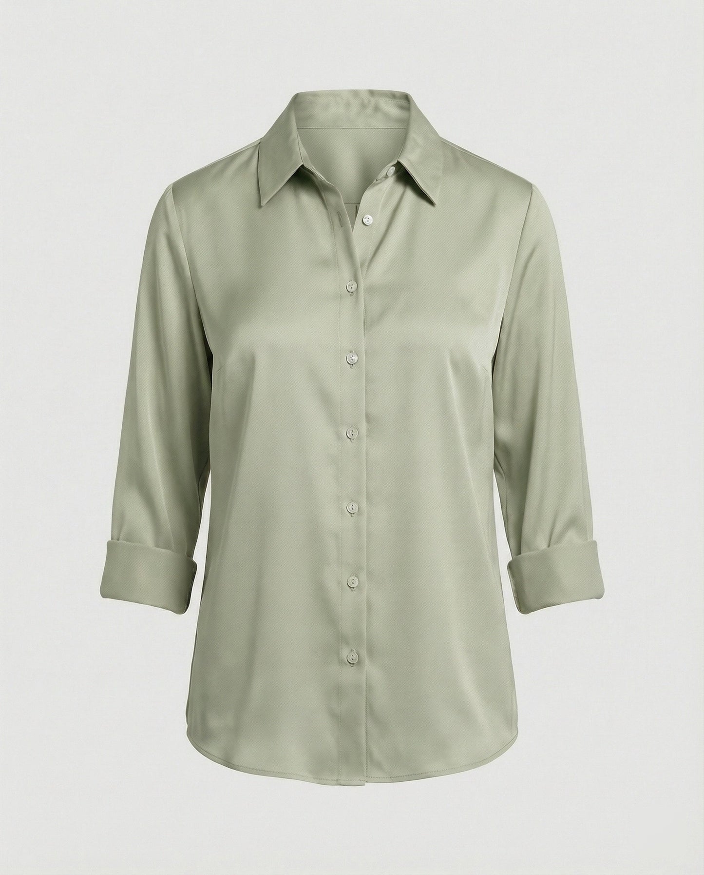 Damen Elegante Baumwollbluse Stehkragen