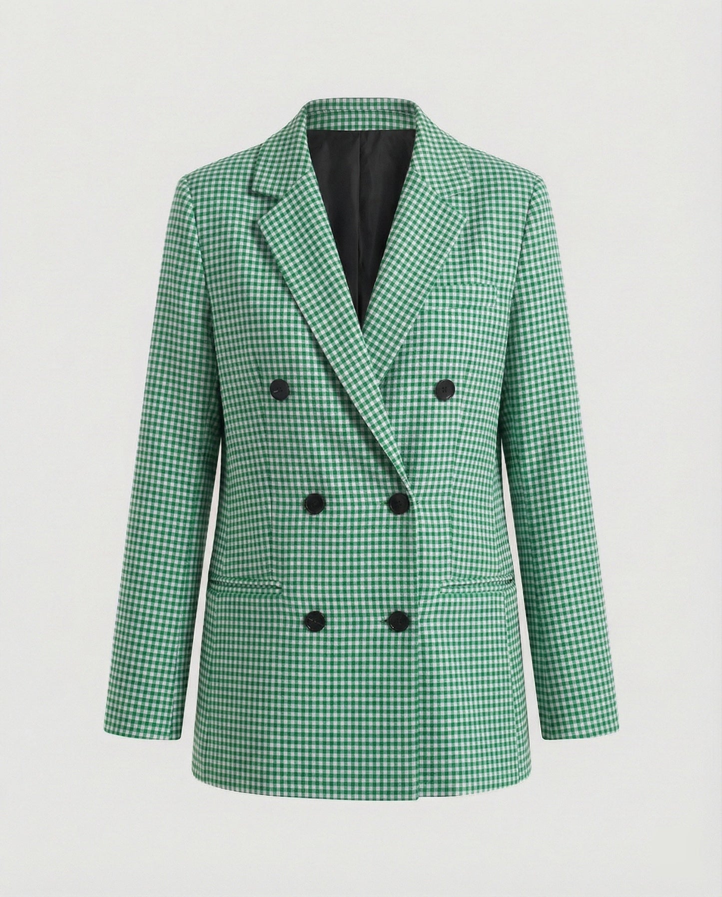 Damen Blazer Kariert Doppelknopf