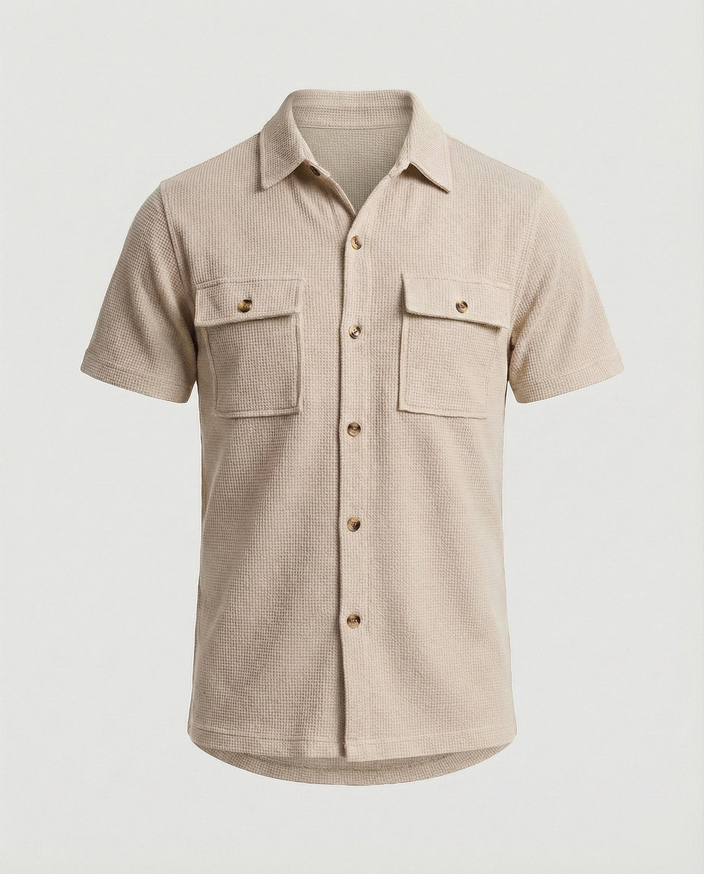 Herren Kurzarmhemd Strukturstoff Modern