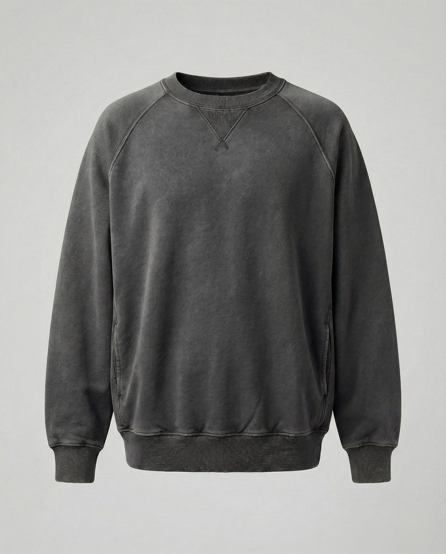 Kaschmir Sweatshirt Damen V-Ausschnitt Bequem Grau