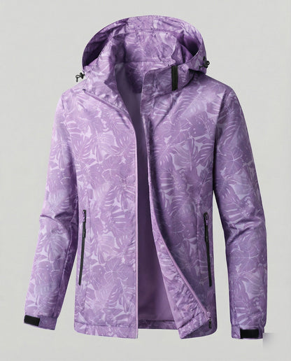 Wasserdichte Windjacke mit Verstellbarer Kapuze und Reißverschluss