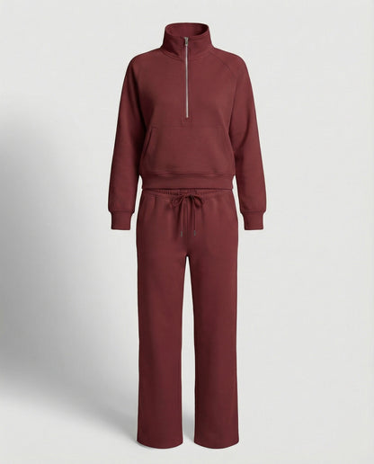 Damen Jogginganzug Hochkragen Sportlich Warm