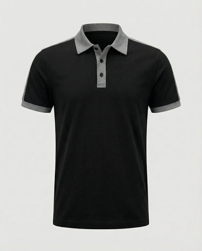 Herren Poloshirt Slimfit Kontrastkragen Modern