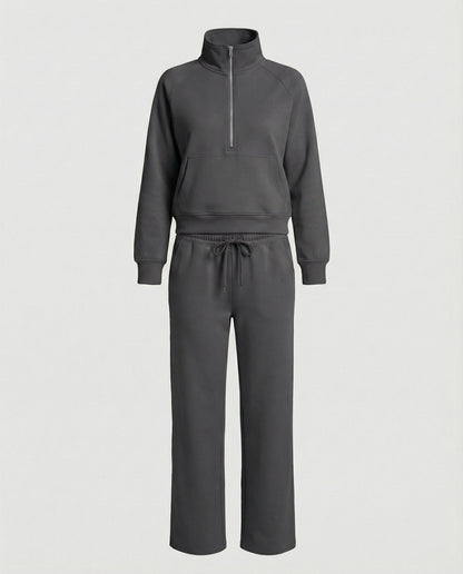 Damen Jogginganzug Hochkragen Sportlich Warm