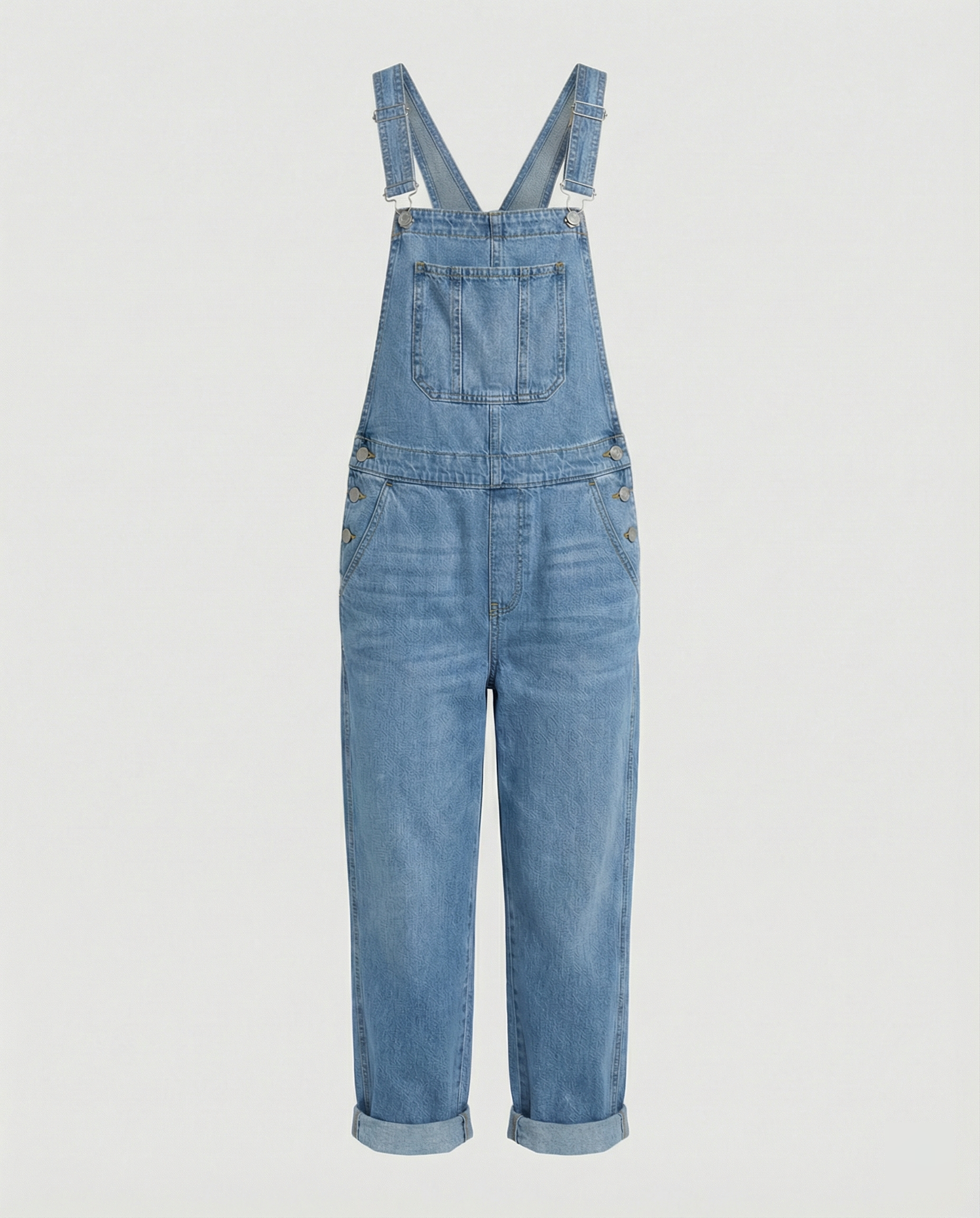 Damen Oversized Latzhose Jeans mit tiefen Taschen