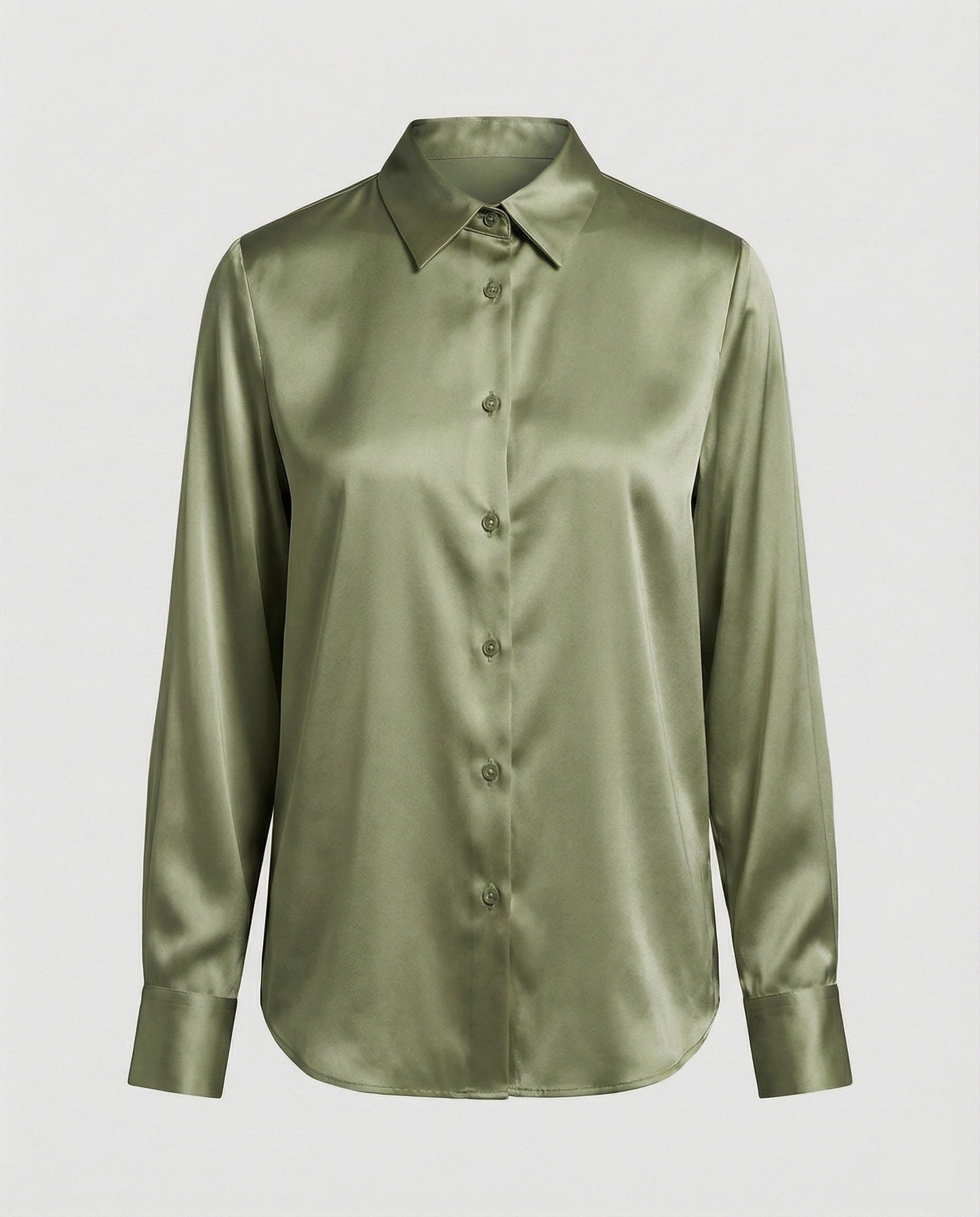 Damen Satinbluse Elegant Lockerer Schnitt