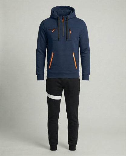 Herren Sportset Graue Hoodie Jogginghose Komfort