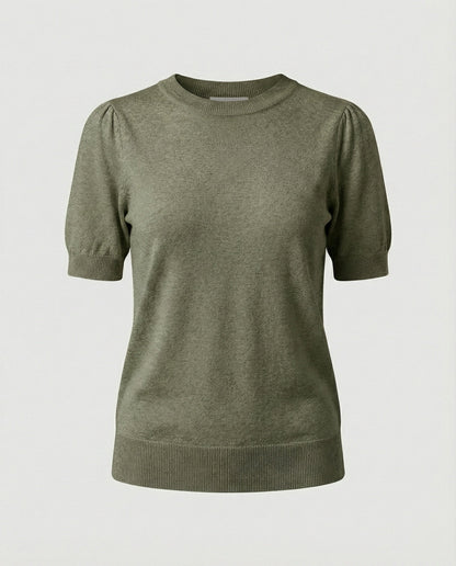 Damen Kurzarm-Pullover Baumwolle Modern