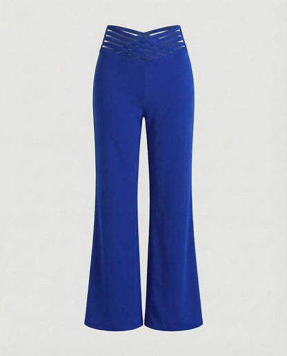 Damen Palazzo-Hose Bequem Mit Cut-Outs