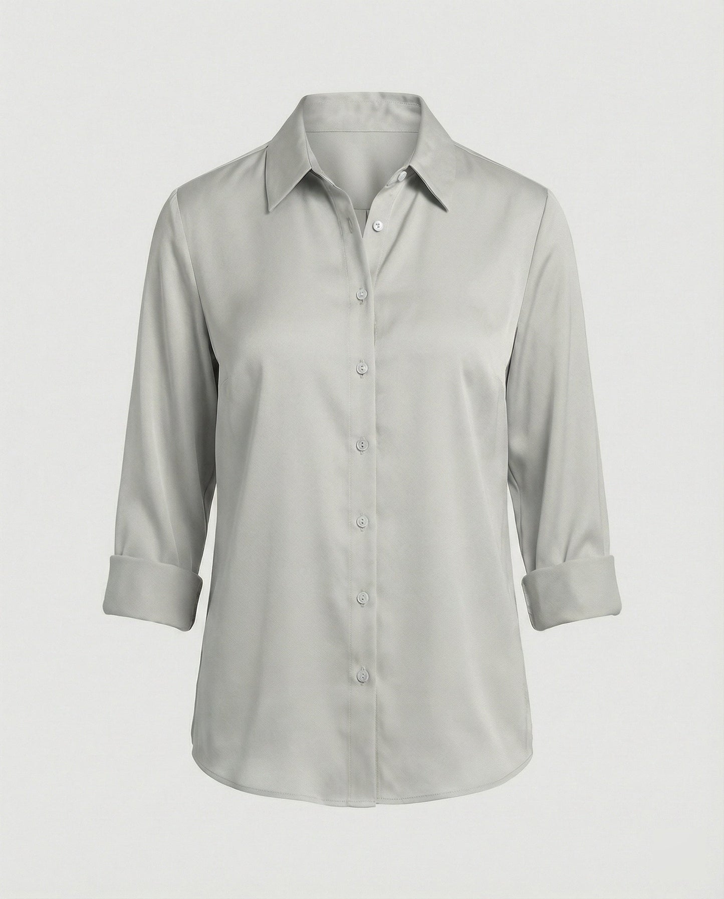 Damen Elegante Baumwollbluse Stehkragen