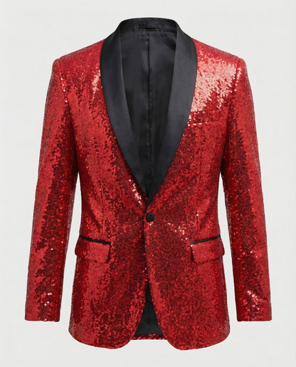 Herren Blazer Pailletten Glamour