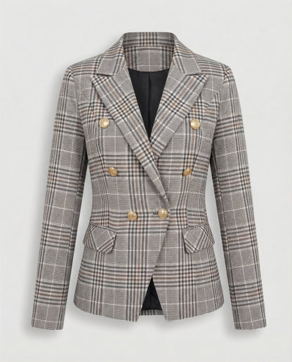 Damen Blazer Karierter Business Stil