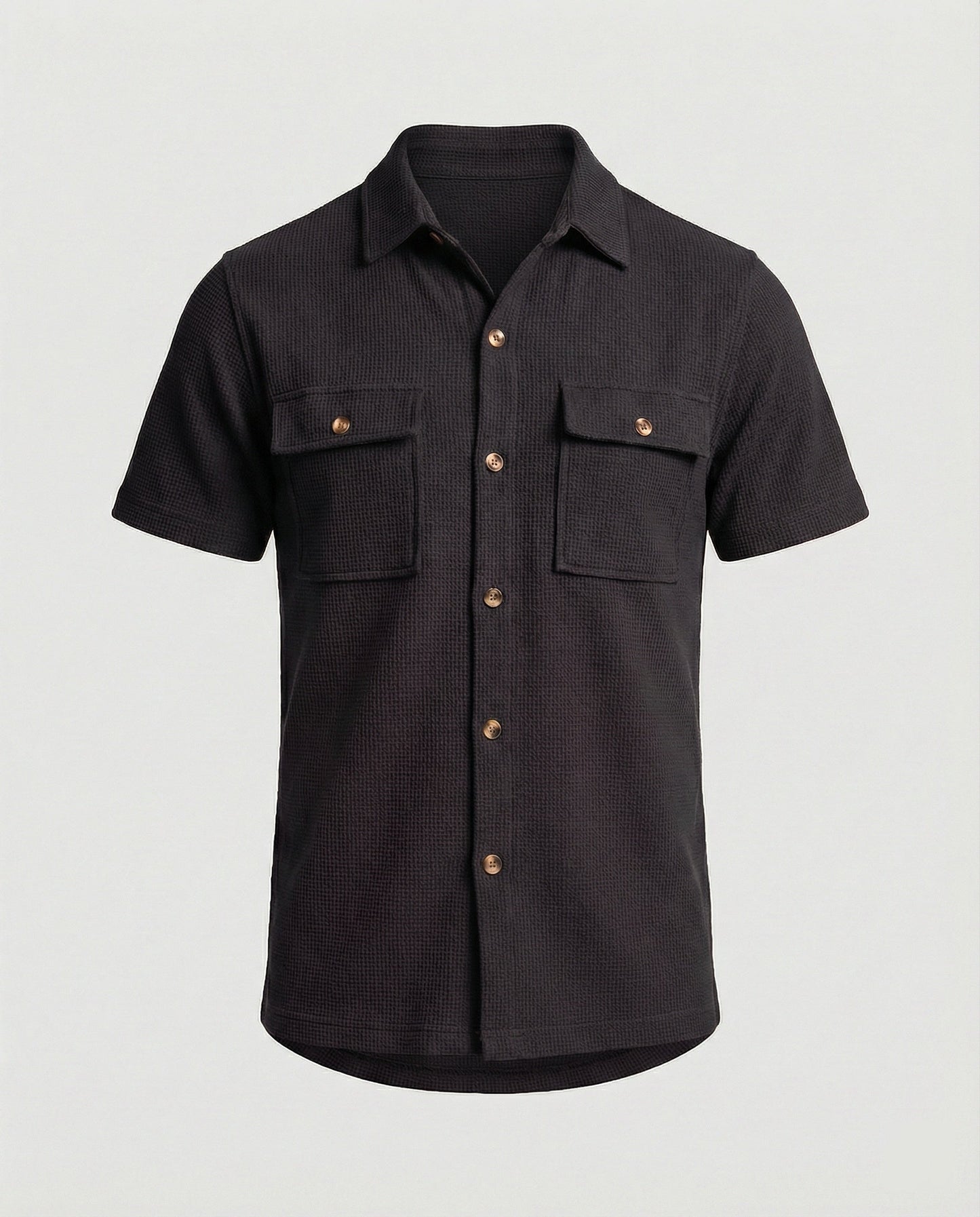 Herren Kurzarmhemd Strukturstoff Modern
