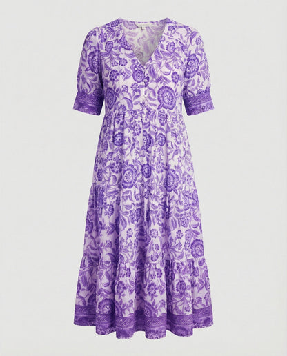 Damen Langkleid Blumenmuster Sommerkleid