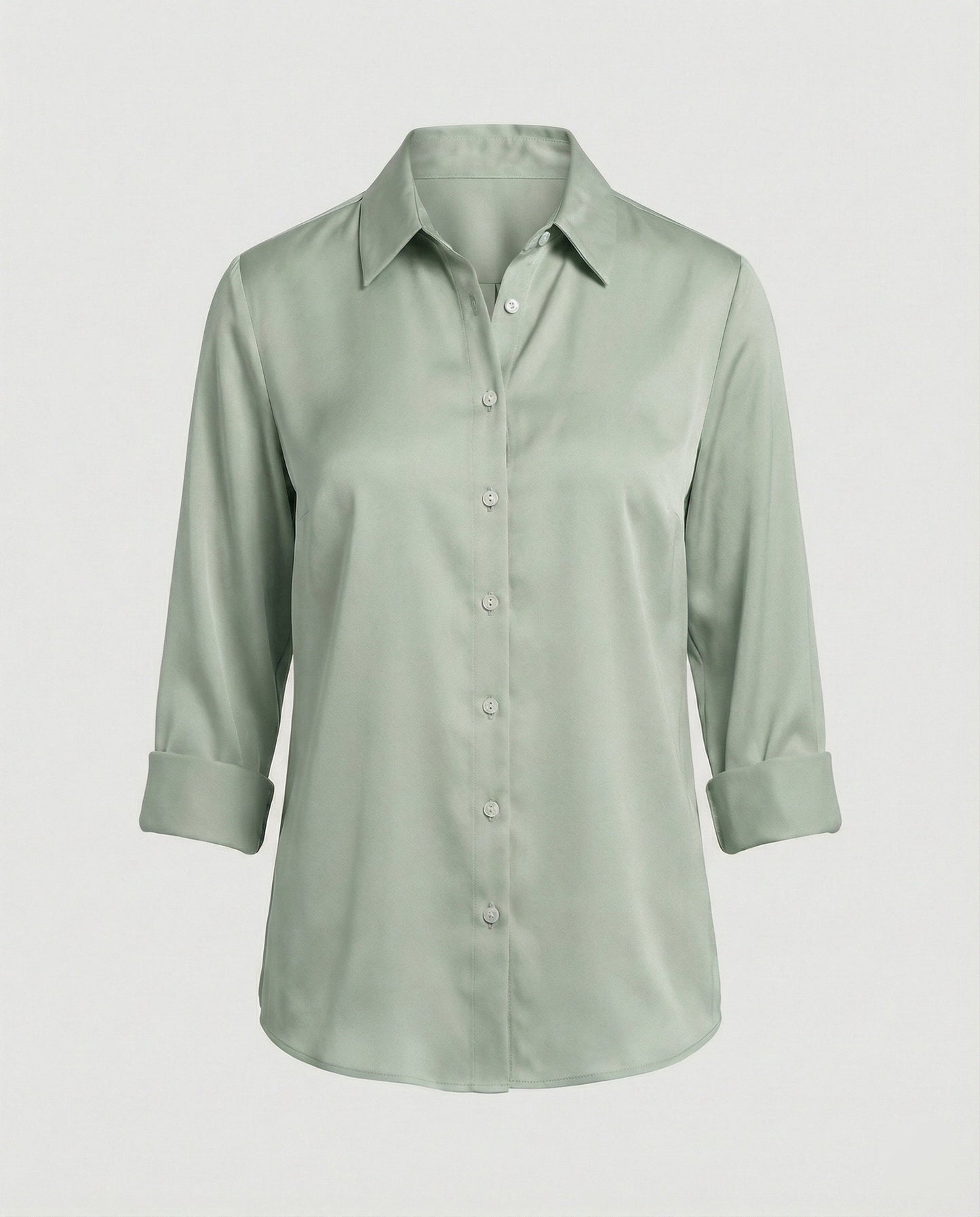 Damen Elegante Baumwollbluse Stehkragen