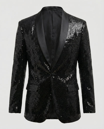 Herren Blazer Pailletten Glamour