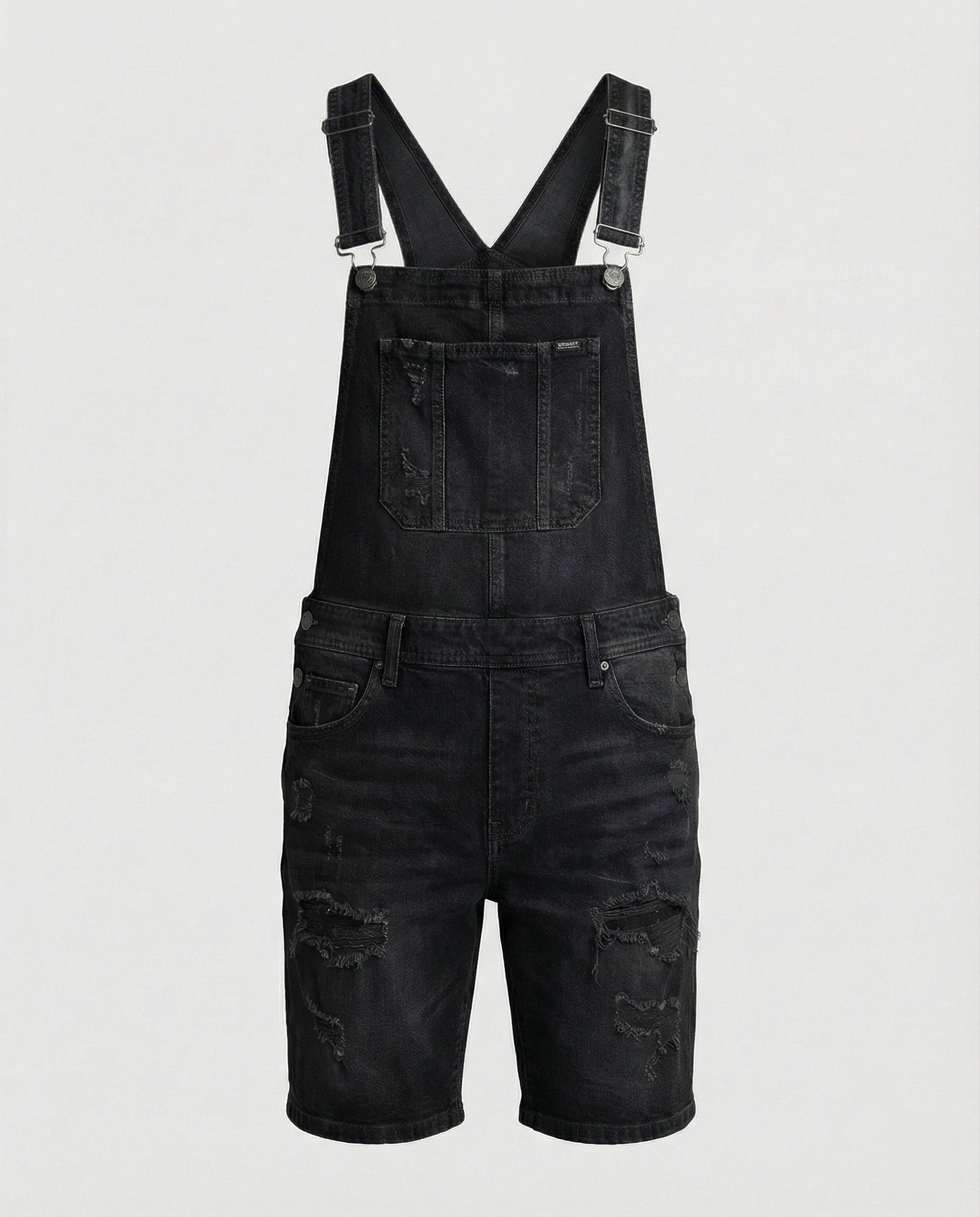 Herren Latzhose Used-Look Abnehmbare Träger Jeans