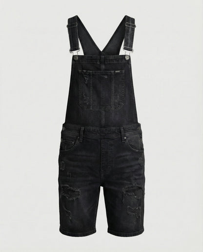 Herren Latzhose Used-Look Abnehmbare Träger Jeans