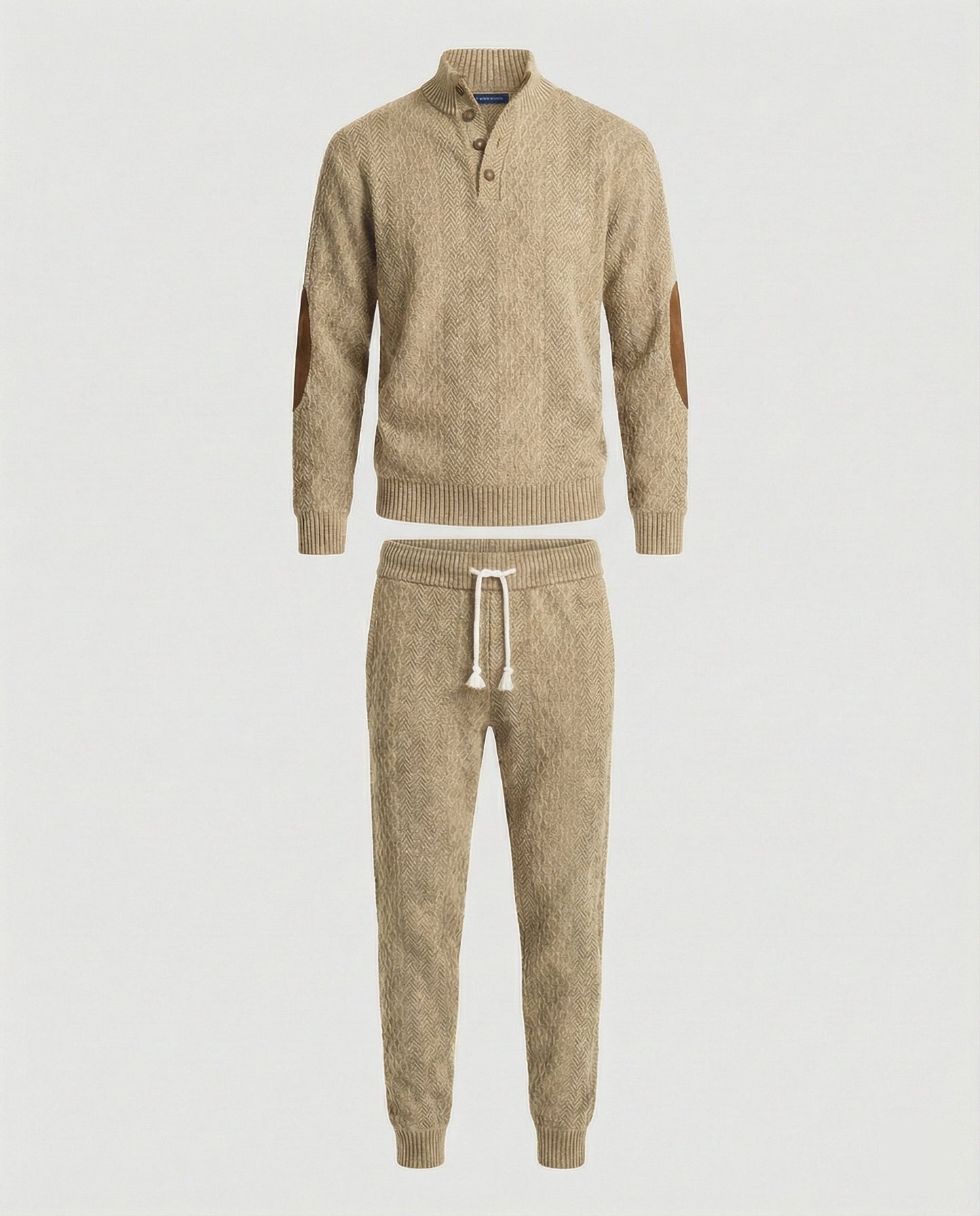 Herren Strickanzug Langarm Stehkragen Modern