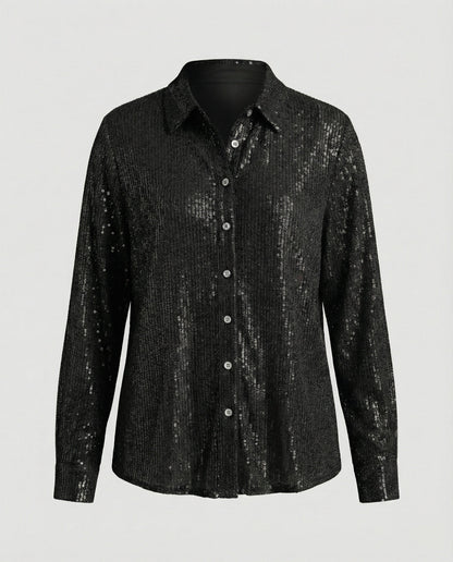 Damenbluse Glitzernd Transparent Pailletten