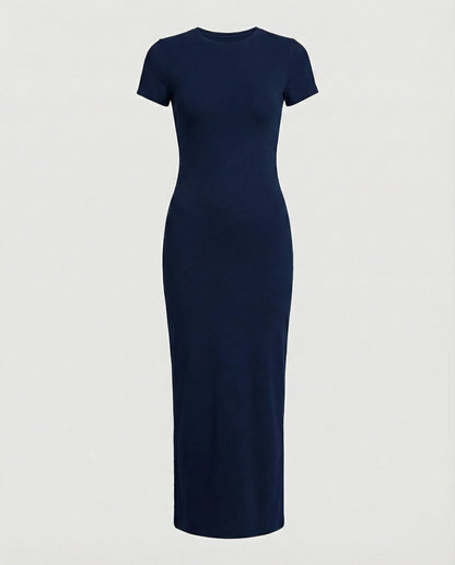 Damen Maxikleid Kurzärmelig Elegant Figurbetont