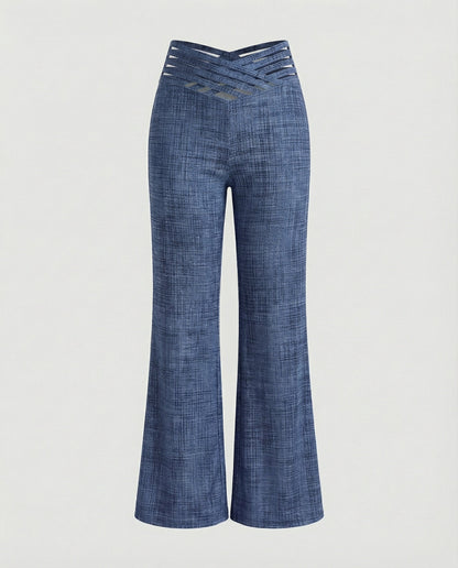 Damen Palazzo-Hose Bequem Mit Cut-Outs