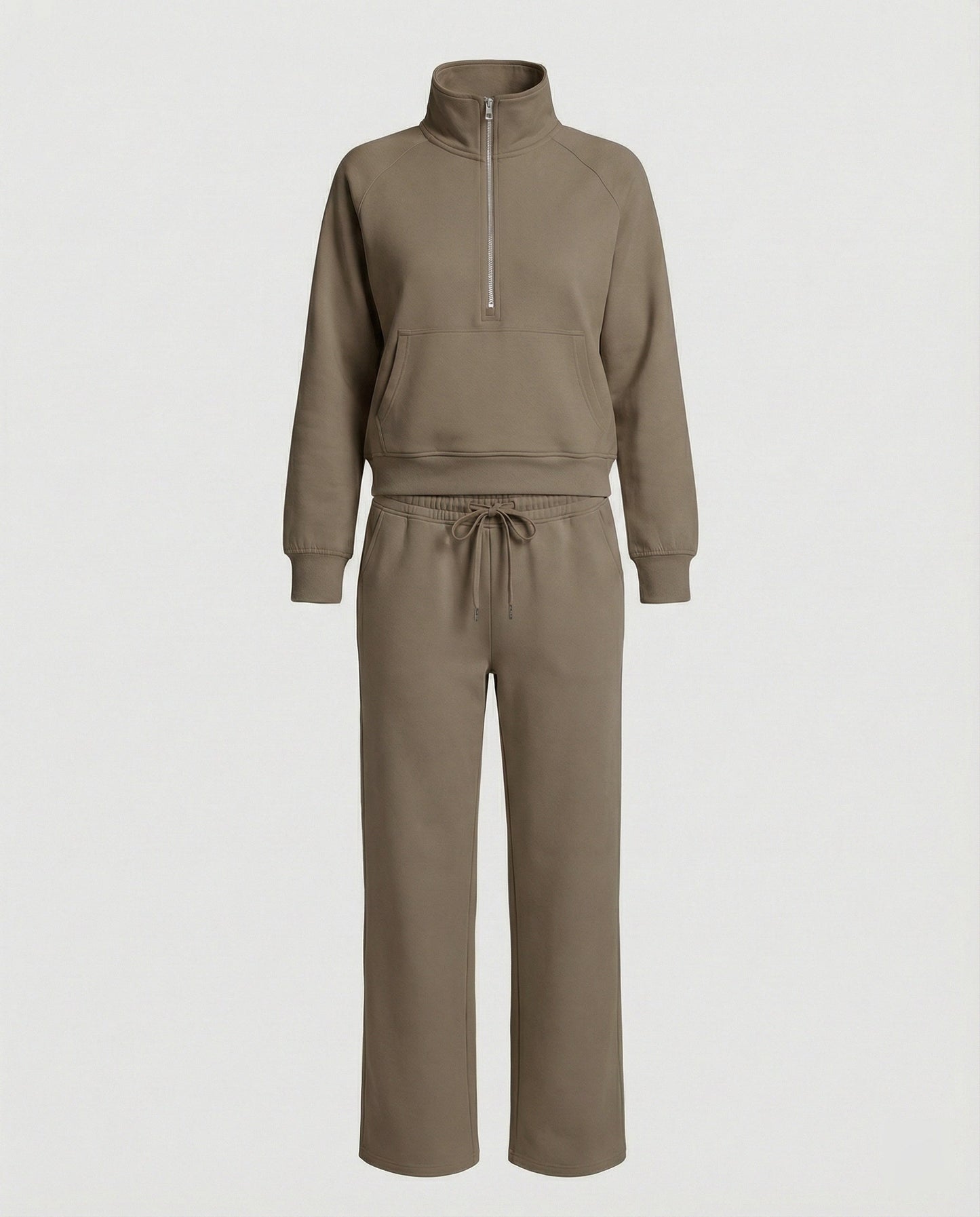 Damen Jogginganzug Hochkragen Sportlich Warm