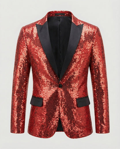 Herren Paillettenblazer Glitzer