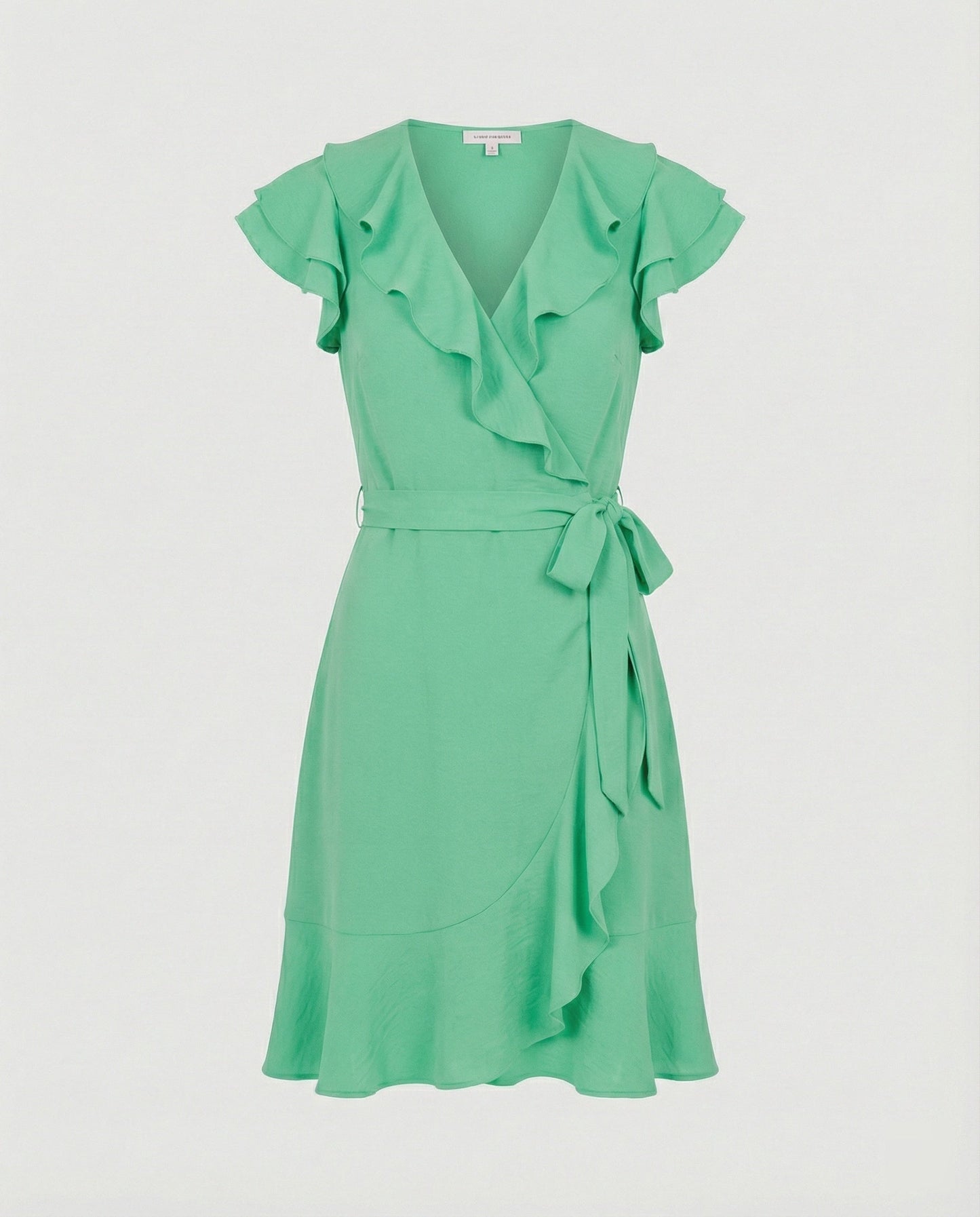 Damen Wickelkleid mit Rüschen und Taillengürtel Modern