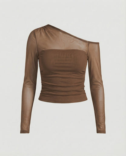 Damen Schulterfreies Asymmetrisch Elegant