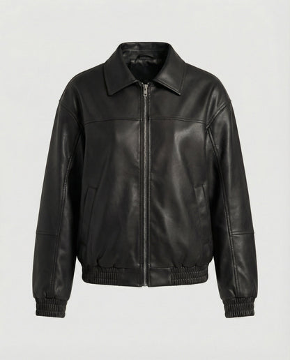 Damen Lederjacke Lässig Mit Nieten