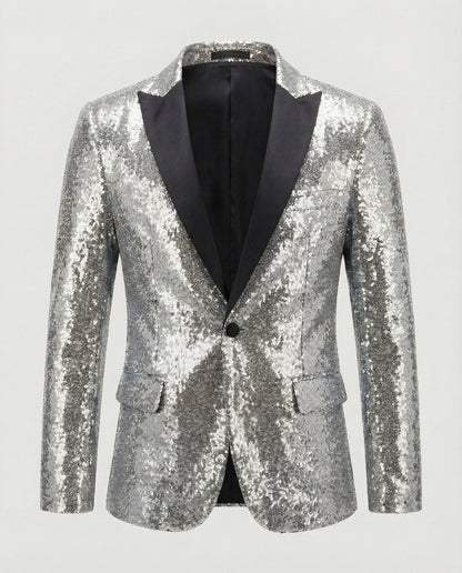 Herren Paillettenblazer Glitzer