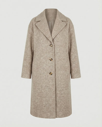 Damen Wollmantel Oversized Elegant mit Knöpfen Winter