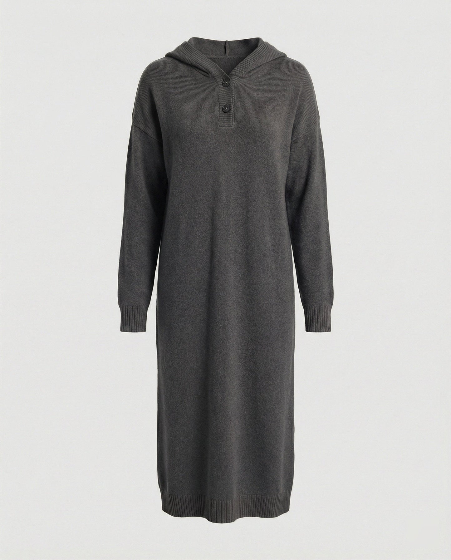 Damen Hoodie-Kleid Weiches Kapuzenkleid mit Knöpfen
