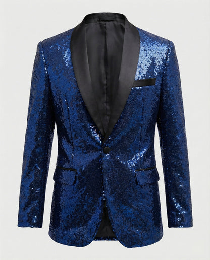 Herren Blazer Pailletten Glamour