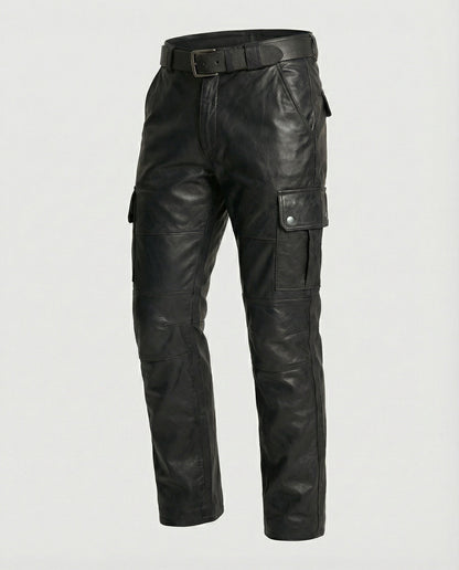 Herren Lederhose Cargo Robust Mit vielen Taschen