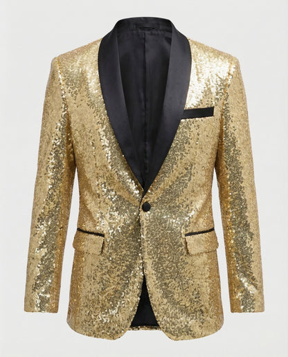 Herren Blazer Pailletten Glamour