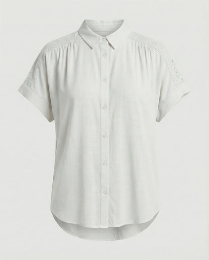 Damen Häkel- Kurzarm Bluse Sommer