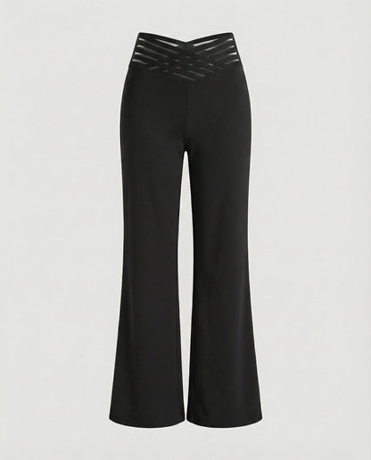 Damen Palazzo-Hose Bequem Mit Cut-Outs