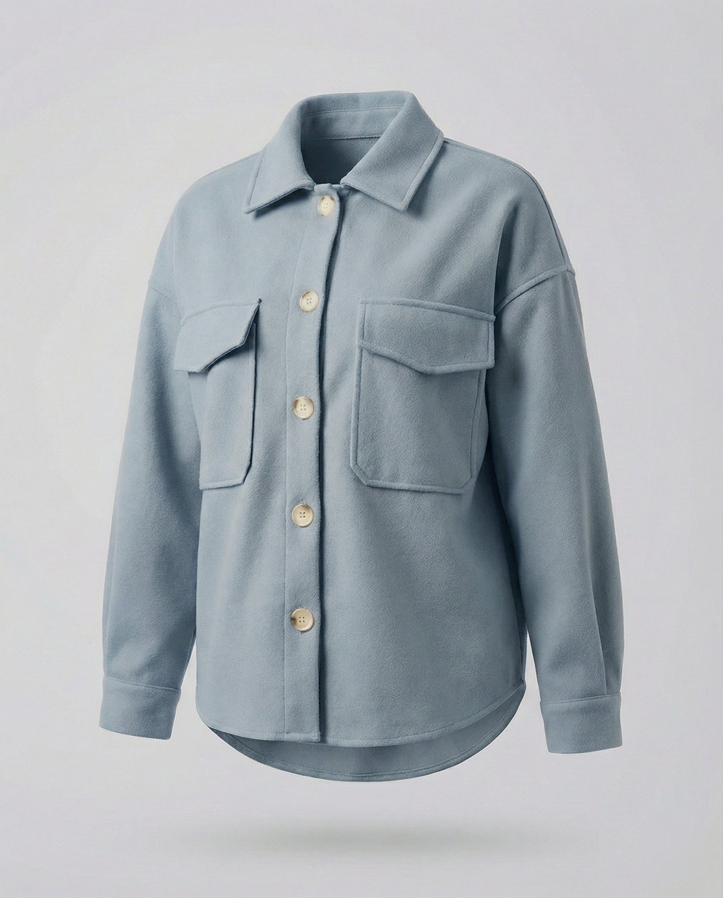 Damen Oversized Bluse mit Knopf Detail Großzügig