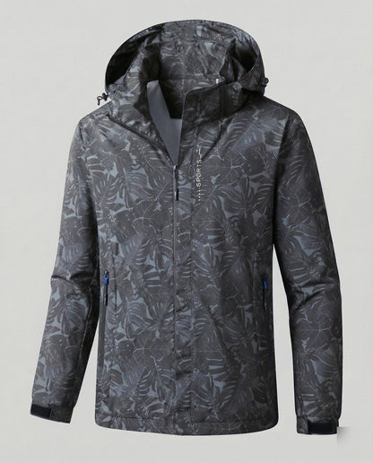 Wasserdichte Windjacke mit Verstellbarer Kapuze und Reißverschluss