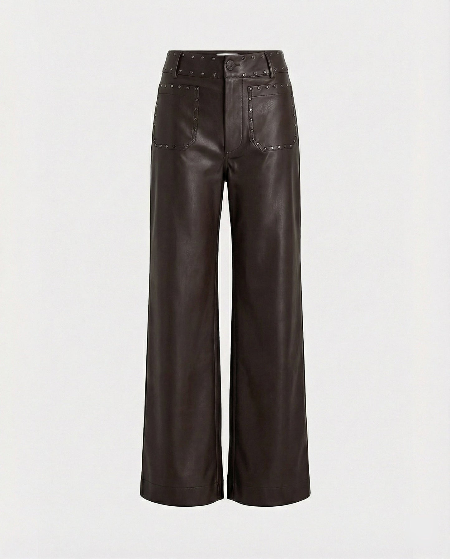 Damen Kunstlederhose Nieten