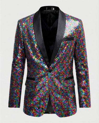 Herren Blazer Pailletten Glamour