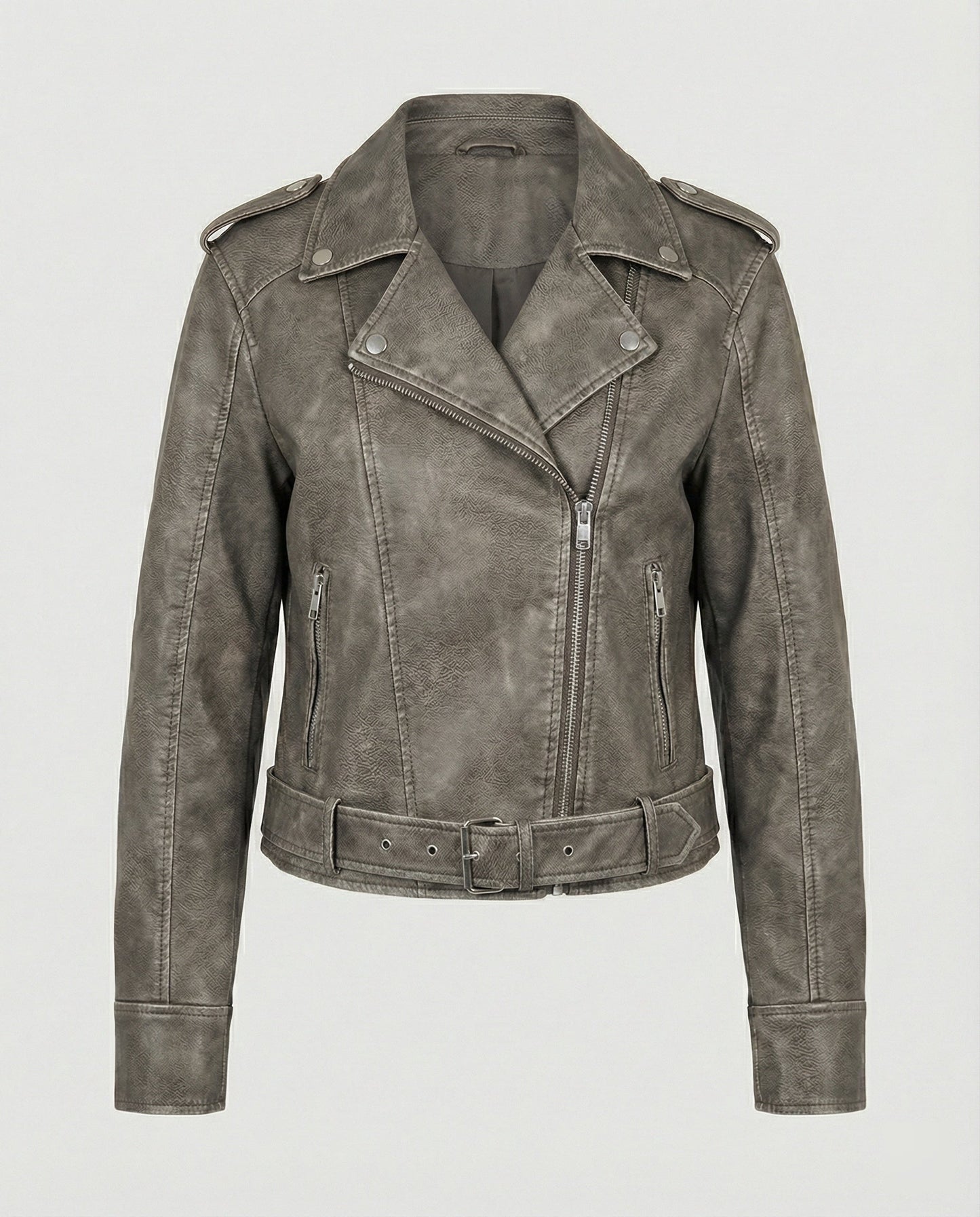 Damen Bikerjacke Lederlook