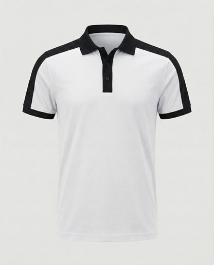 Herren Poloshirt Slimfit Kontrastkragen Modern
