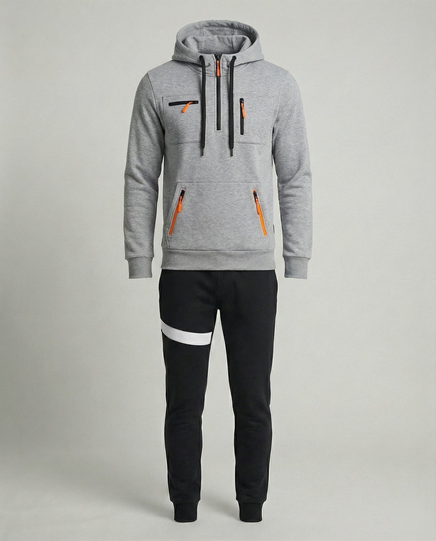 Herren Sportset Graue Hoodie Jogginghose Komfort