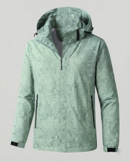 Wasserdichte Windjacke mit Verstellbarer Kapuze und Reißverschluss