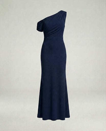 Elegantes Damen Abendkleid Figurbetont Asymmetrisch Lang