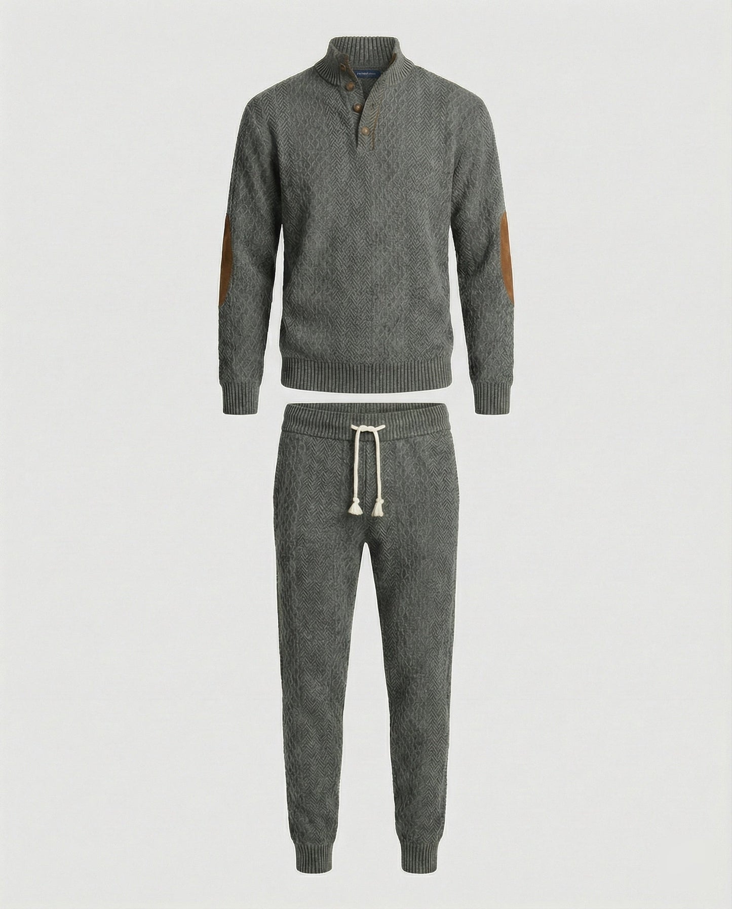 Herren Strickanzug Langarm Stehkragen Modern