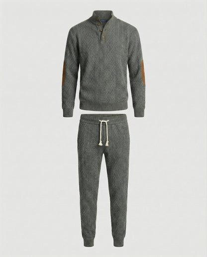 Herren Strickanzug Langarm Stehkragen Modern